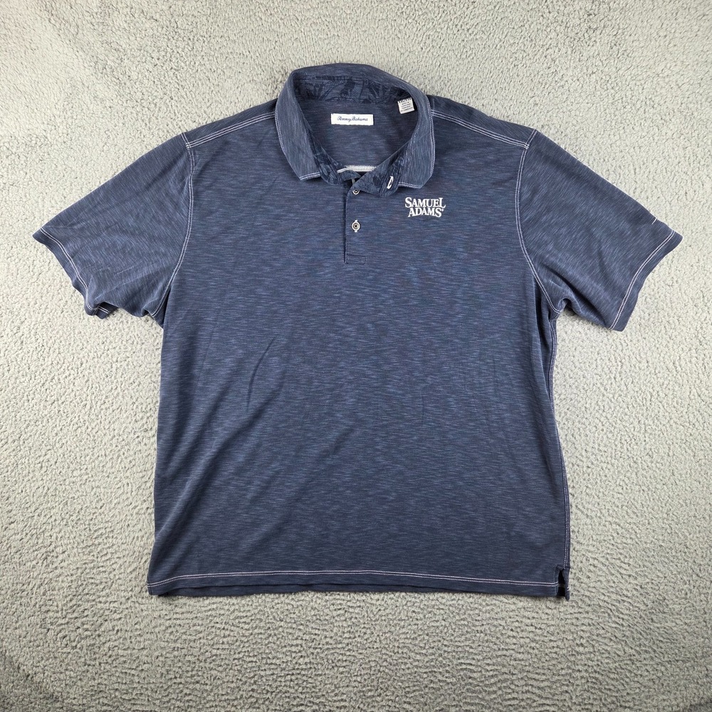 Tommy Bahama Samuel Adams Beer Polo Shirt Mens 2XL Blue